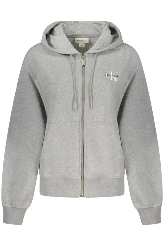 CALVIN KLEIN WOMEN'S ZIPPED SWEATSHIRT GREY