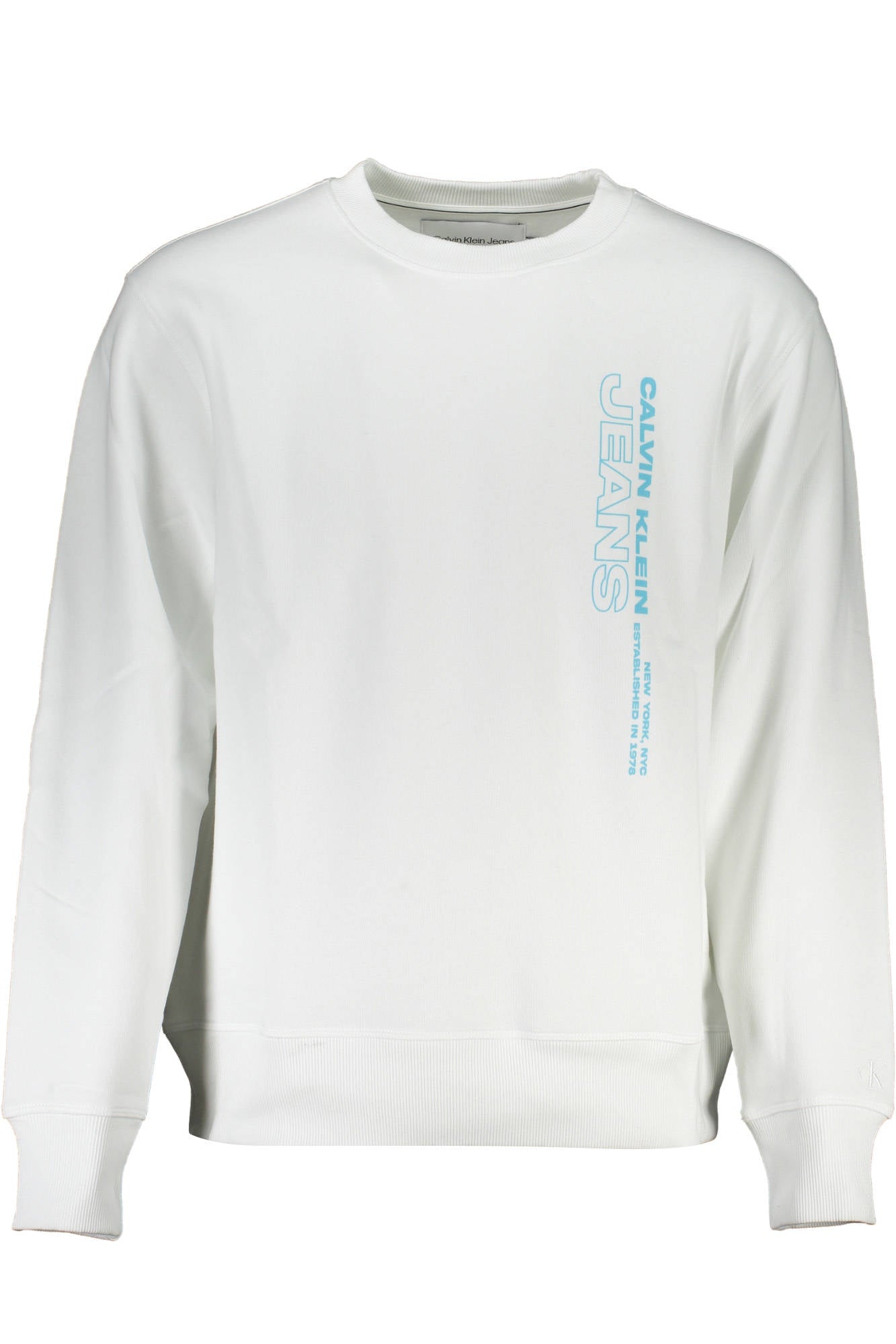 CALVIN KLEIN MEN'S WHITE ZIPLESS SWEATSHIRT