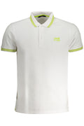 CAVALLI CLASS MEN'S WHITE SHORT SLEEVED POLO SHIRT