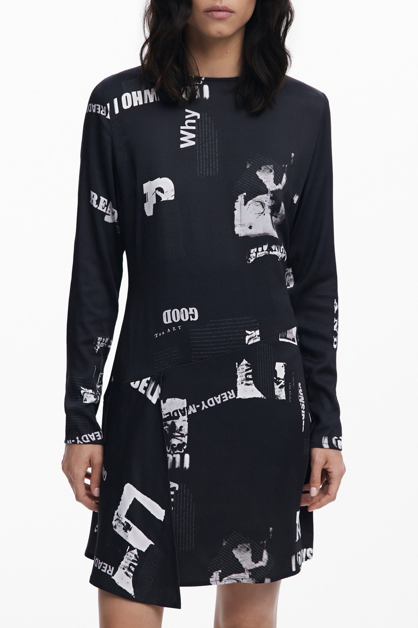 DESIGUAL WOMEN'S SHORT BLACK DRESS