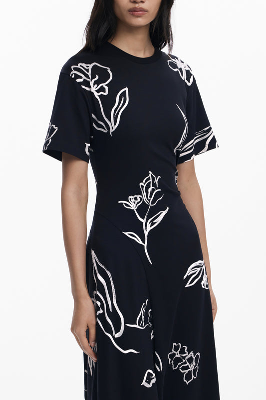 DESIGUAL WOMEN'S LONG BLACK DRESS