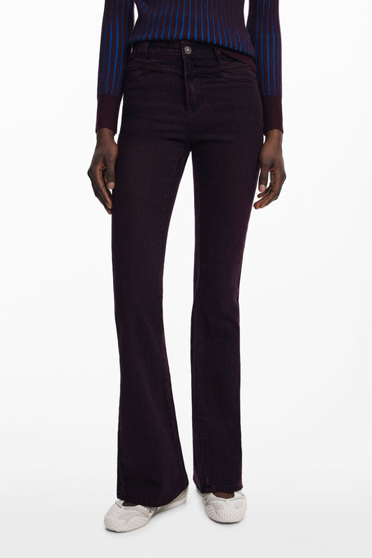 DESIGUAL WOMEN'S DENIM JEANS PURPLE