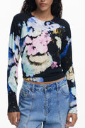 DESIGUAL WOMEN'S BLACK SWEATER