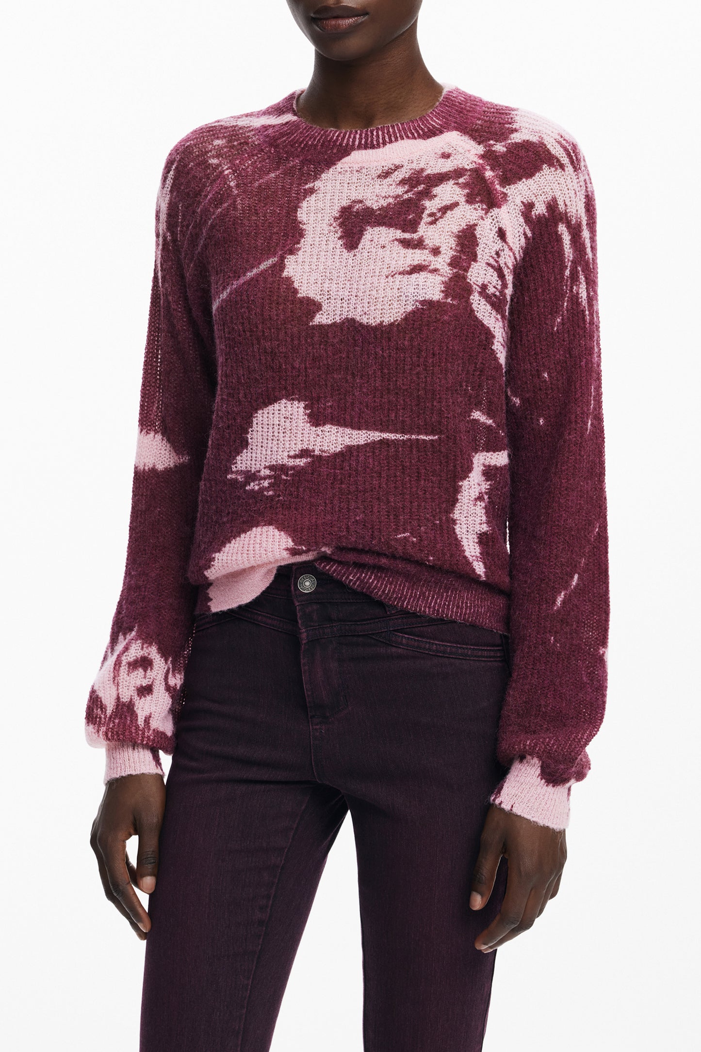 DESIGUAL WOMEN'S PINK SWEATER