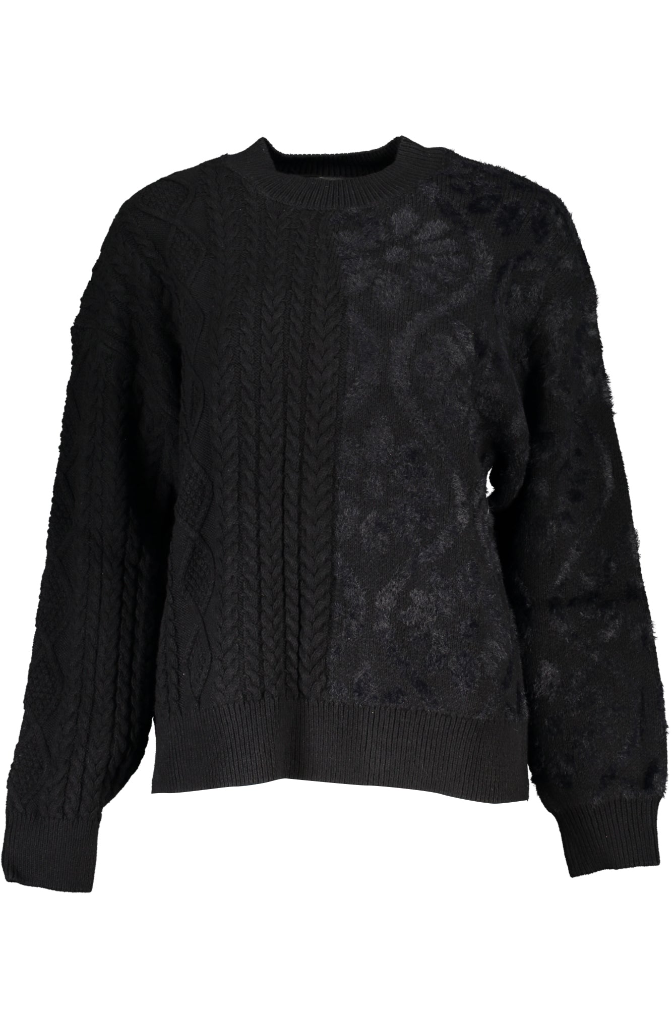 DESIGUAL BLACK WOMEN'S SWEATER