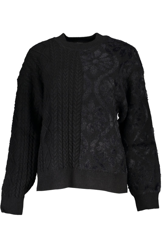 DESIGUAL BLACK WOMEN'S SWEATER