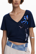DESIGUAL WOMEN'S SHORT-SLEEVE T-SHIRT BLUE