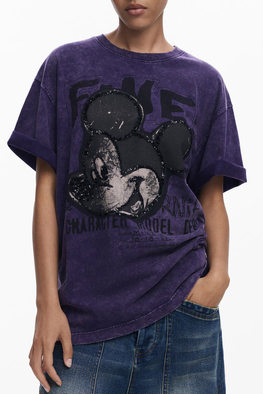 DESIGUAL WOMEN'S SHORT-SLEEVE T-SHIRT PURPLE