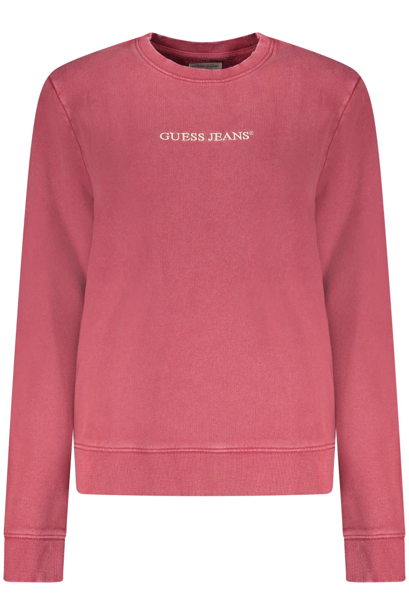 GUESS JEANS WOMEN'S RED ZIP-UP SWEATSHIRT