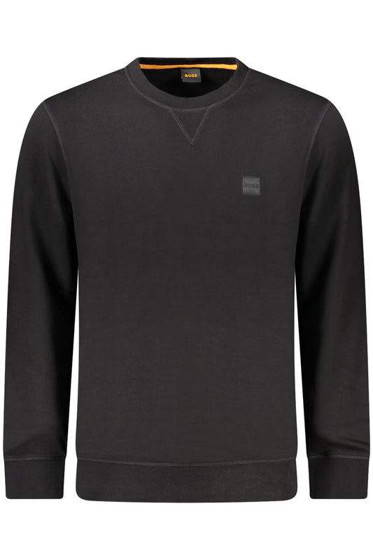 HUGO BOSS MEN'S BLACK ZIP-UP SWEATSHIRT