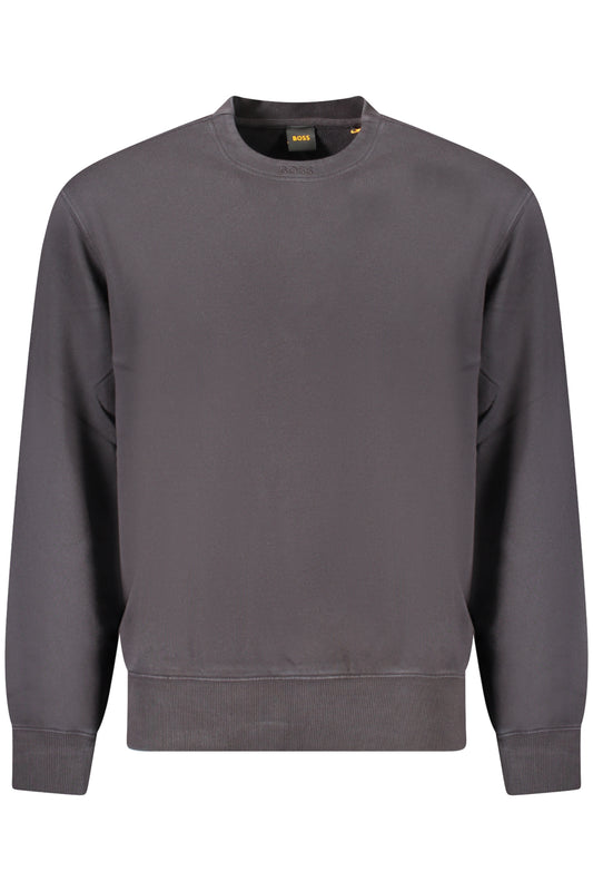 HUGO BOSS MEN'S BLACK ZIP-UP SWEATSHIRT