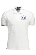 LA MARTINA MEN'S WHITE SHORT SLEEVED POLO SHIRT