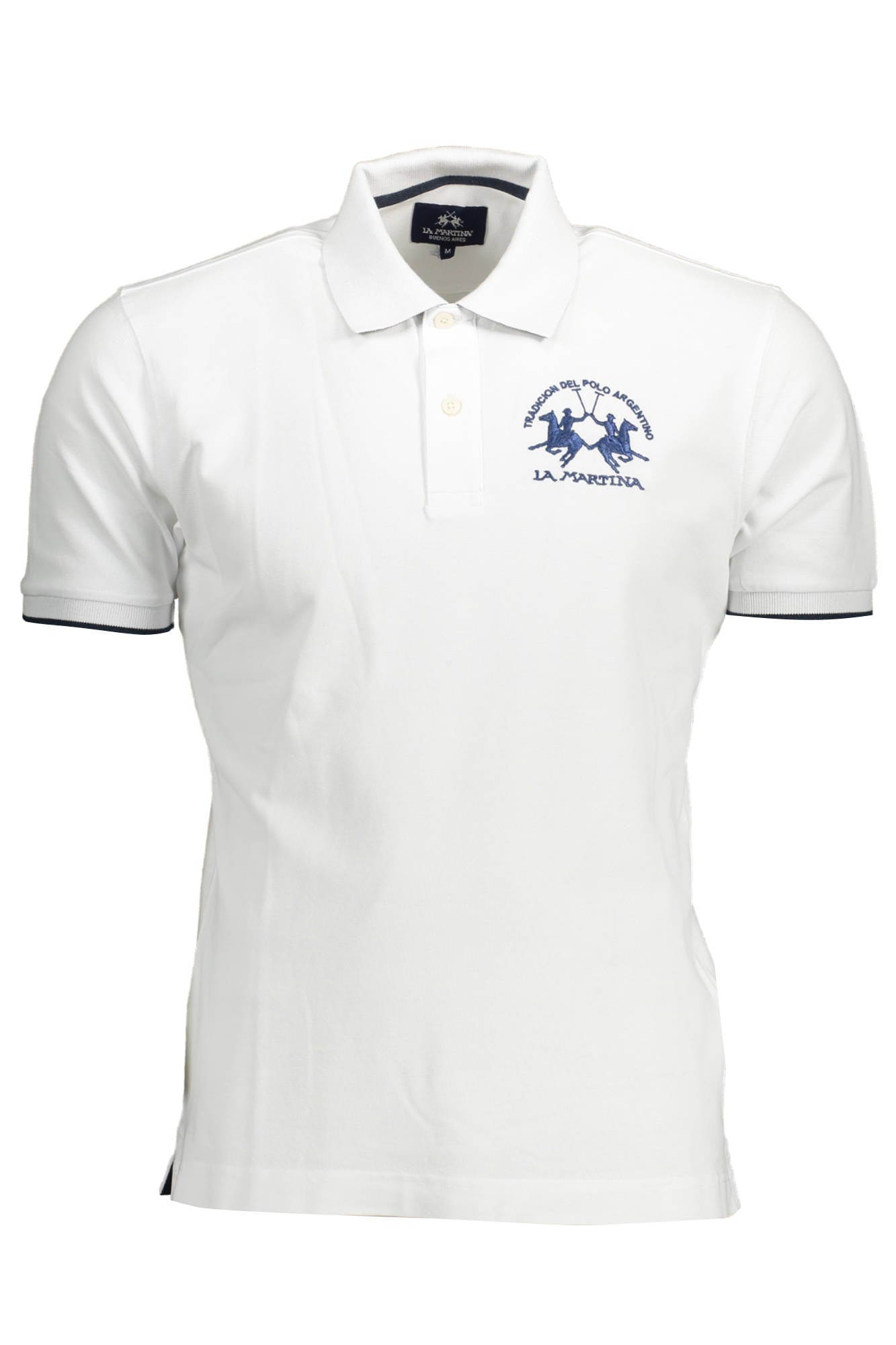 LA MARTINA MEN'S WHITE SHORT SLEEVED POLO SHIRT