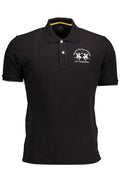 LA MARTINA MEN'S BLACK SHORT SLEEVED POLO SHIRT