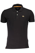 LA MARTINA MEN'S BLACK SHORT SLEEVED POLO SHIRT