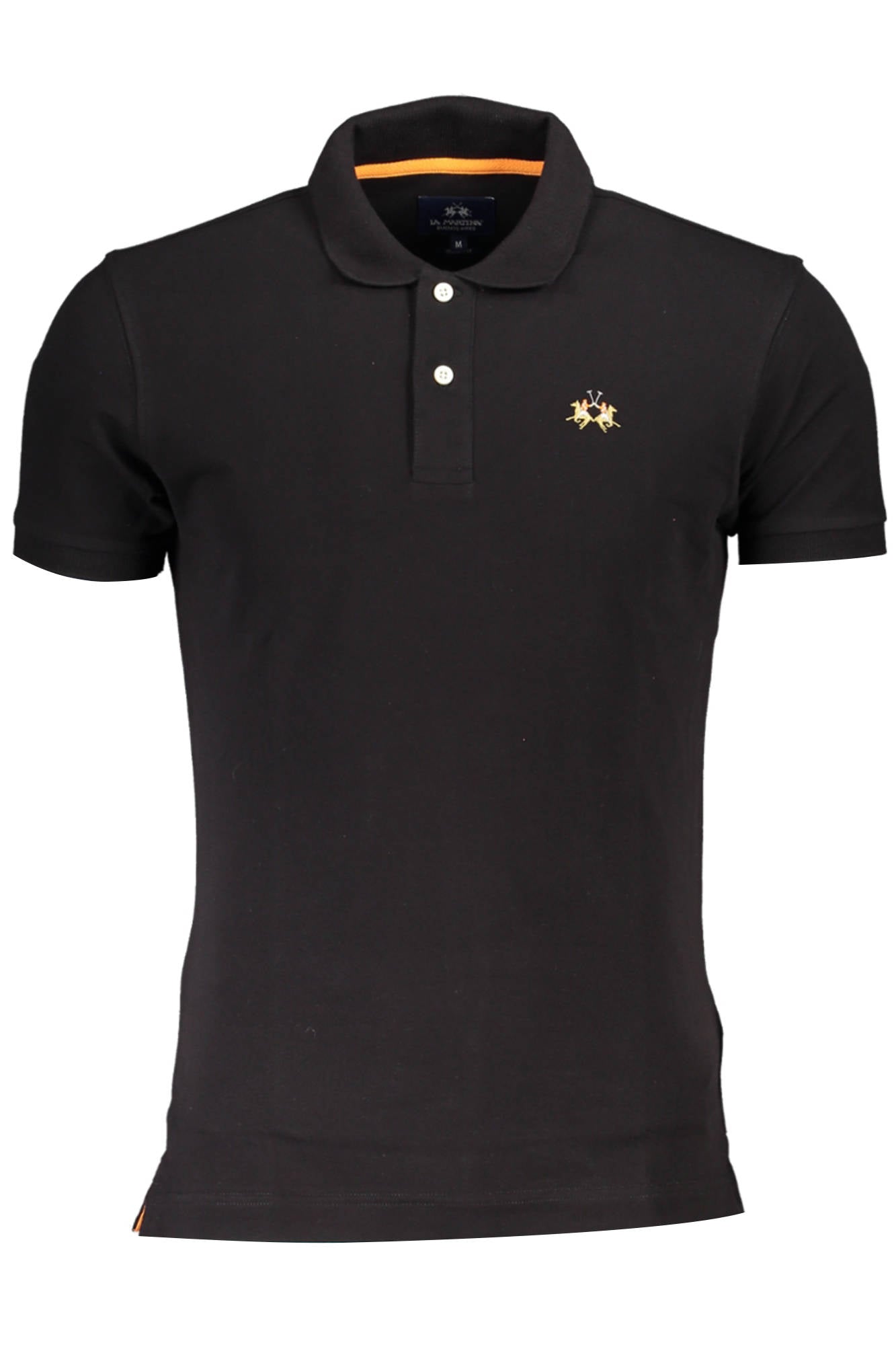 LA MARTINA MEN'S BLACK SHORT SLEEVED POLO SHIRT