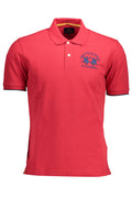 LA MARTINA MEN'S RED SHORT SLEEVED POLO SHIRT