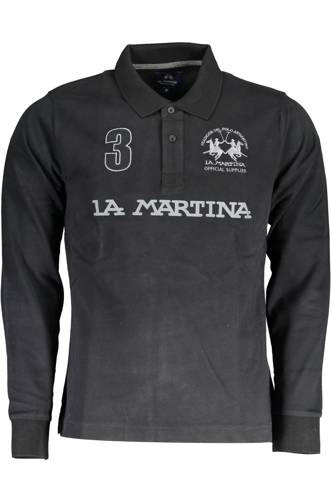 LA MARTINA POLO LONG SLEEVE MAN BLACK