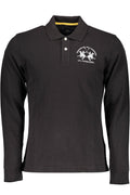 LA MARTINA MEN'S BLACK LONG SLEEVE POLO SHIRT
