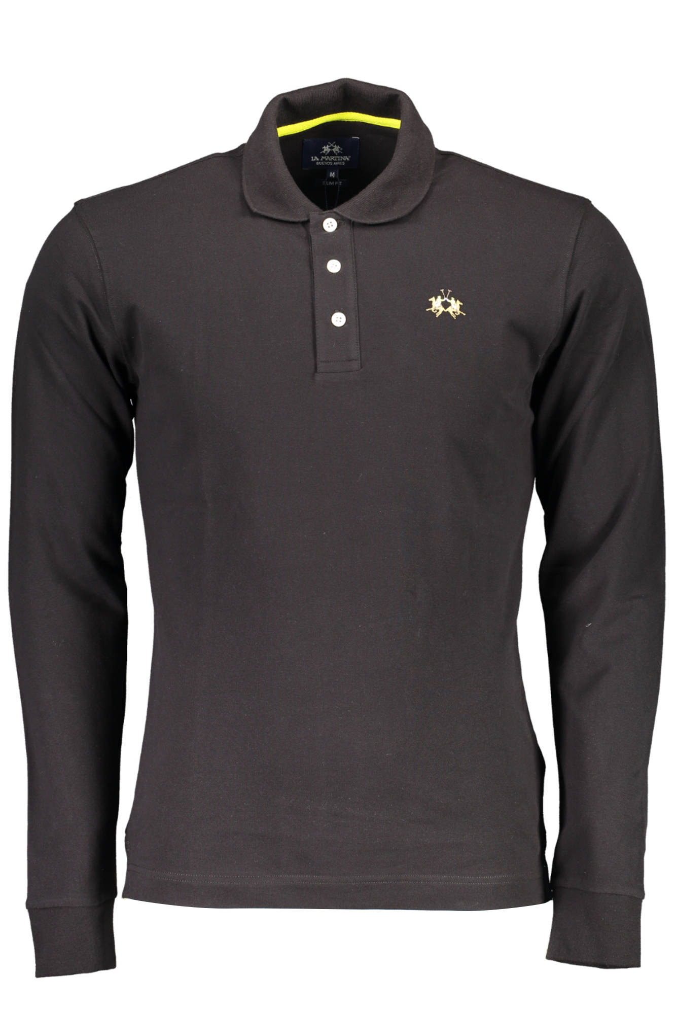 LA MARTINA MEN'S BLACK LONG SLEEVE POLO SHIRT