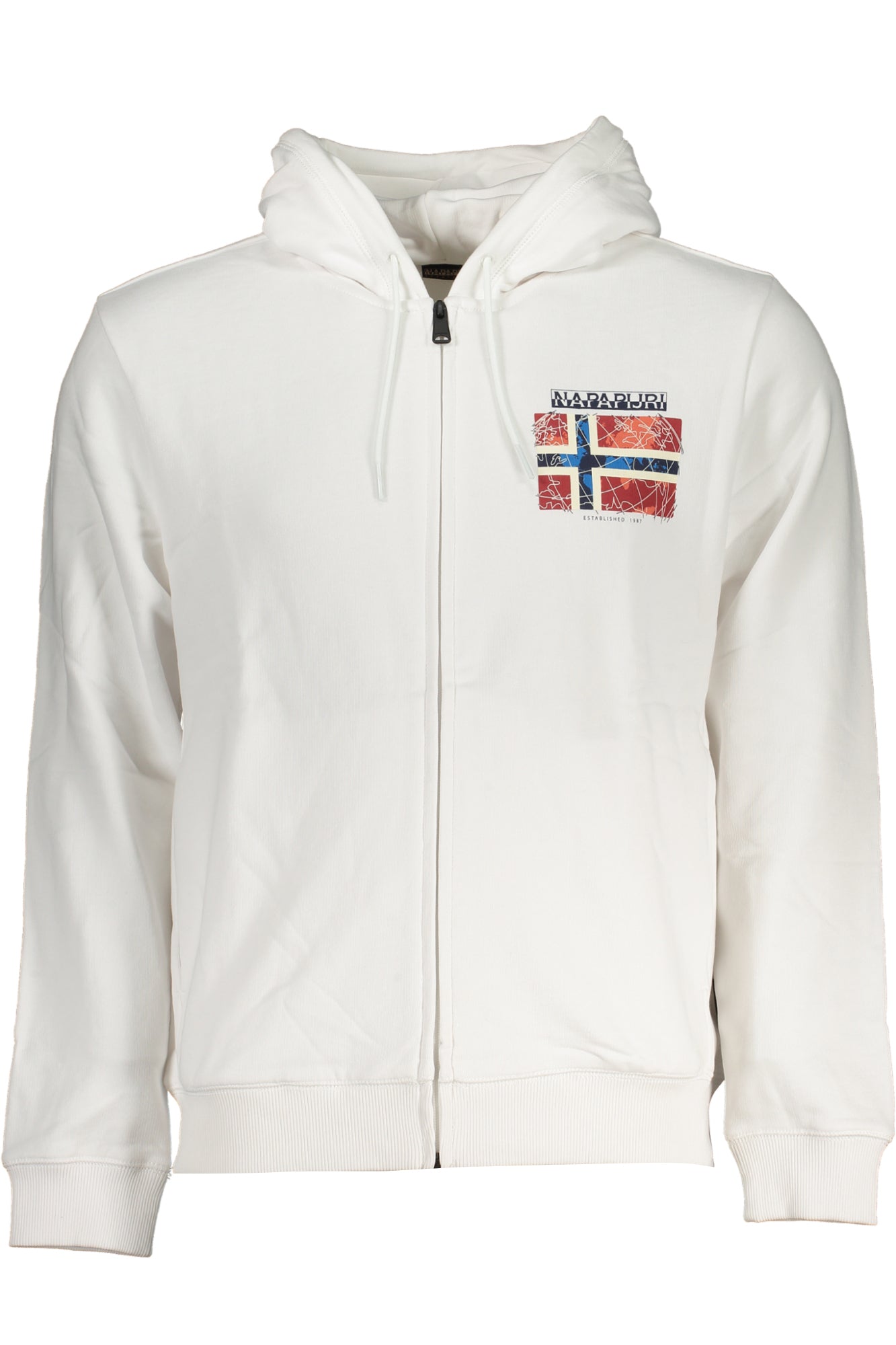 NAPAPIJRI MEN'S WHITE ZIP SWEATSHIRT