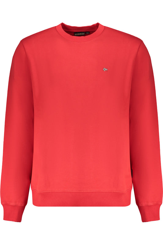 NAPAPIJRI RED MEN'S ZIP-LESS SWEATSHIRT