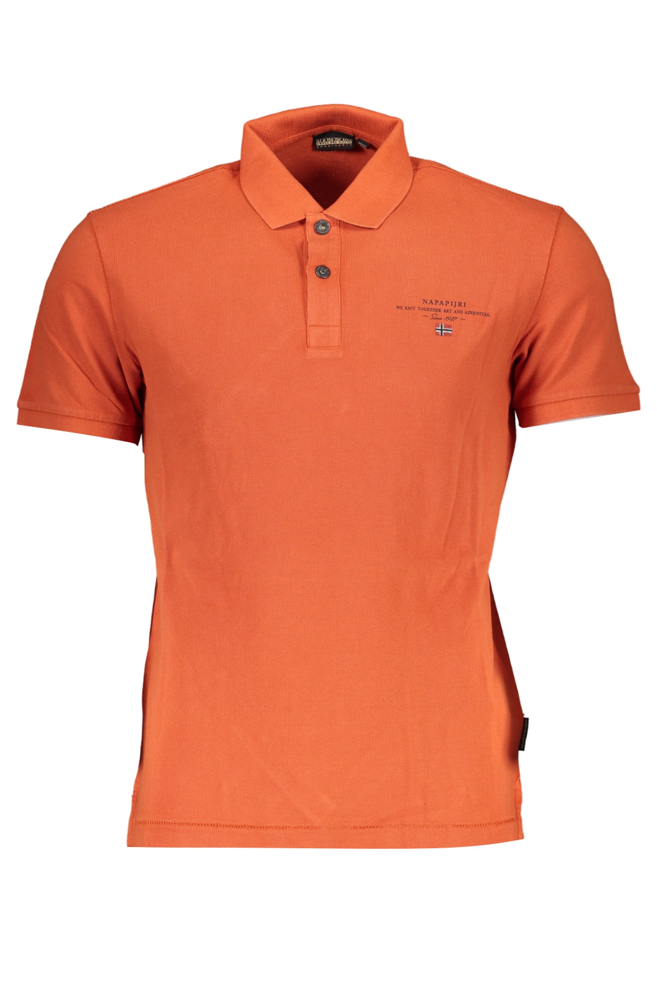 NAPAPIJRI MEN'S ORANGE SHORT SLEEVED POLO SHIRT