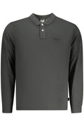 PEPE JEANS MEN'S LONG-SLEEVED POLO SHIRT, BLACK