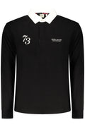 PEPE JEANS MEN'S LONG-SLEEVED POLO SHIRT, BLACK