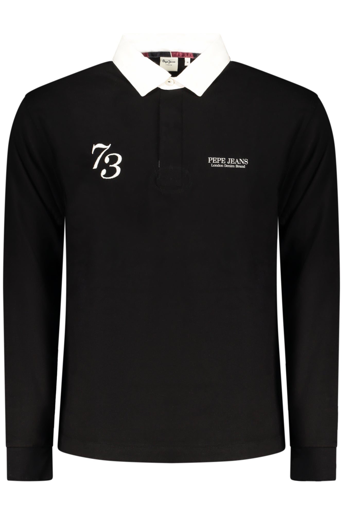 PEPE JEANS MEN'S LONG-SLEEVED POLO SHIRT, BLACK